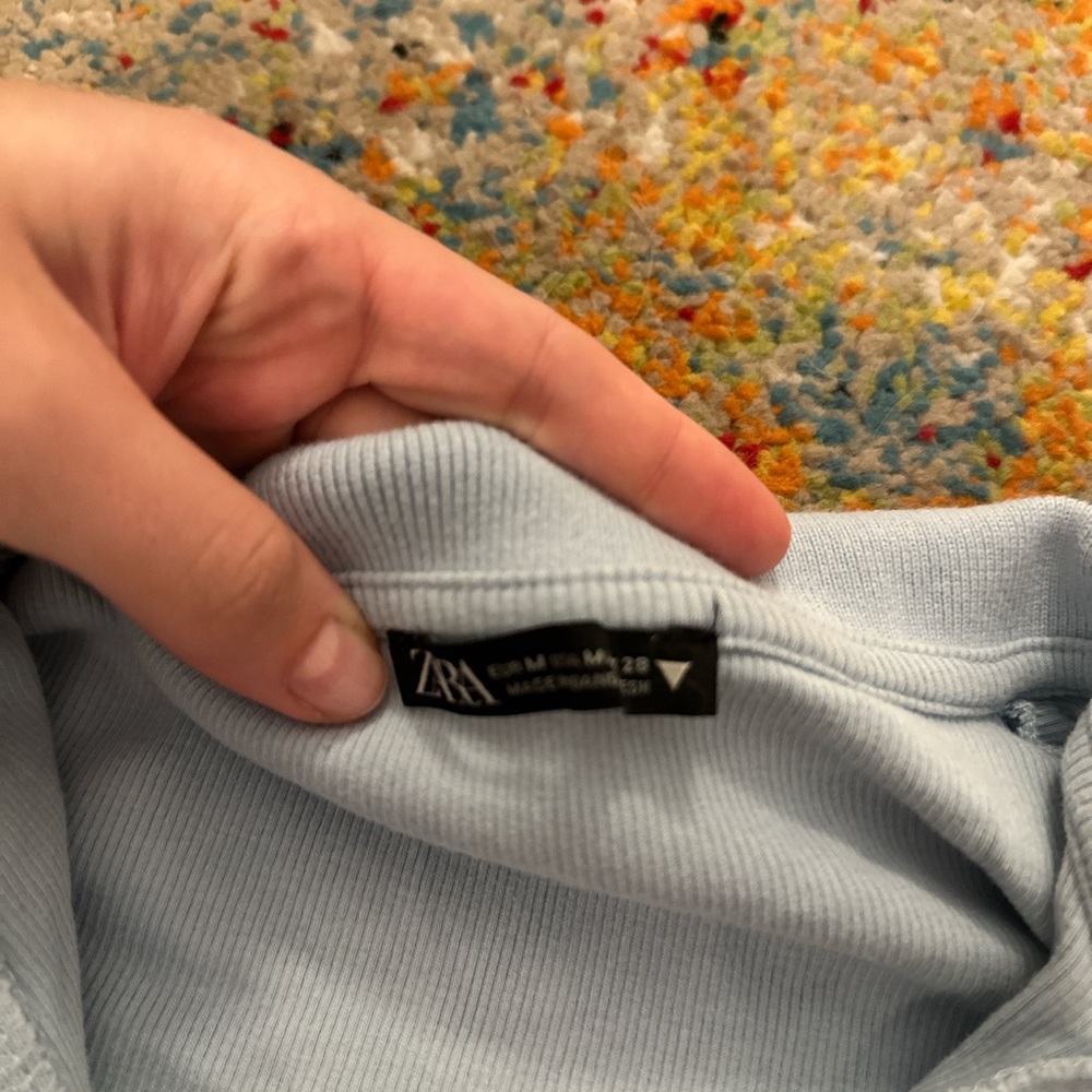 Baby Blue Collared Crop Top - Picture 2 of 2